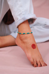 Dhokra Brass Three Bead Anklet