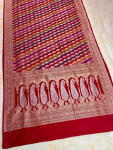 HOV EXCLUSIVE HANDLOOM BANARASI KATAN SILK SAREE - RED - RANGKAT - 114