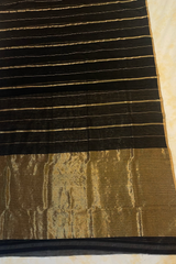 HOV HANDLOOM CHANDERI SAREE - SINGLE STRIPE GOLD - 108