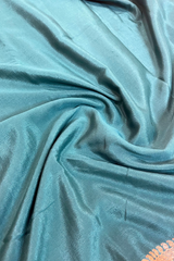 HOV Handloom Banarasi Crepe Silk Saree - Plain Body With Border - Green - 073
