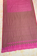 HOV Handloom Banarasi Crepe Silk Saree -  Copper Zari All Over- Baby Pink - 078