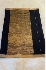 HOV HANDLOOM CHANDERI SAREE - GOLD LEAF - BLACK - 104