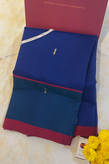 HOV HANDLOOM CHANDERI SAREE -HALF & HALF - 3 LEAF BUTA - 105