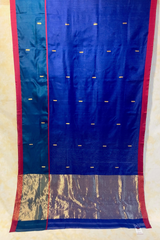 HOV HANDLOOM CHANDERI SAREE -HALF & HALF - 3 LEAF BUTA - 105