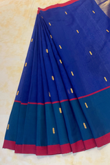 HOV HANDLOOM CHANDERI SAREE -HALF & HALF - 3 LEAF BUTA - 105