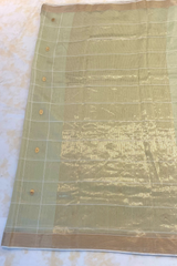 HOV HANDLOOM CHANDERI SAREE - LOTUS BUTA - CHECKS WITH ROUND BUTA - 103