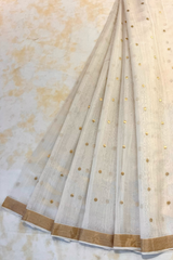 HOV HANDLOOM CHANDERI SAREE - ROUND BUTA ALL OVER - 107