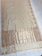 HOV HANDLOOM KADHUA BANARASI KATAN SILK SAREE - BUTIDAR - BEIGE - 110-02