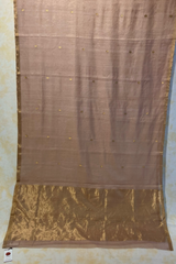 HOV HANDLOOM CHANDERI SAREE - TISSUE - ROUND BUTA - 100