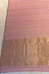 HOV HANDLOOM CHANDERI SAREE - SINGLE STRIPE GOLD - 108