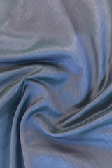 HOV HANDLOOM CHANDERI SAREE - PLAIN STRIPE TEAL - MIDNIGHT BLUE - 097