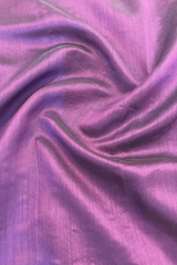 HOV HANDLOOM CHANDERI SAREE - PLAIN STRIPE TEAL - PURPLE - 096