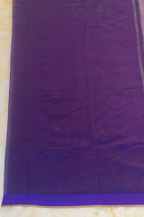 HOV HANDLOOM CHANDERI SAREE - PLAIN STRIPE TEAL - PURPLE - 096