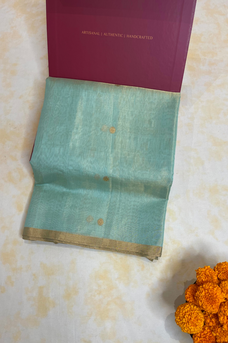 HOV Handloom Chanderi Half Tissue Saree - Round Buta - 003-05,09
