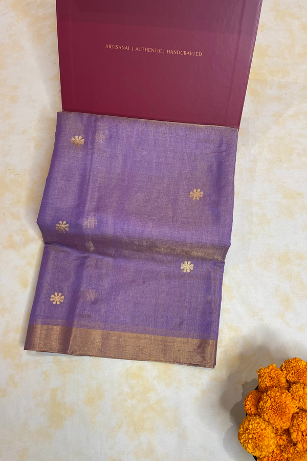 HOV Handloom Chanderi Half Tissue Saree - Round Buta - 004-03