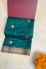 HOV Handloom Chanderi Silk Saree - Mughal Flower Buta - 47