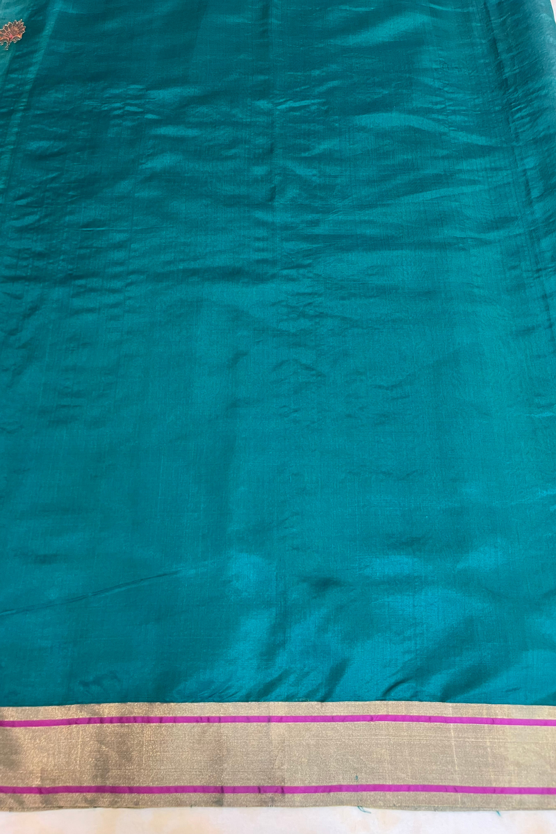 HOV Handloom Chanderi Silk Saree - Mughal Flower Buta - 47