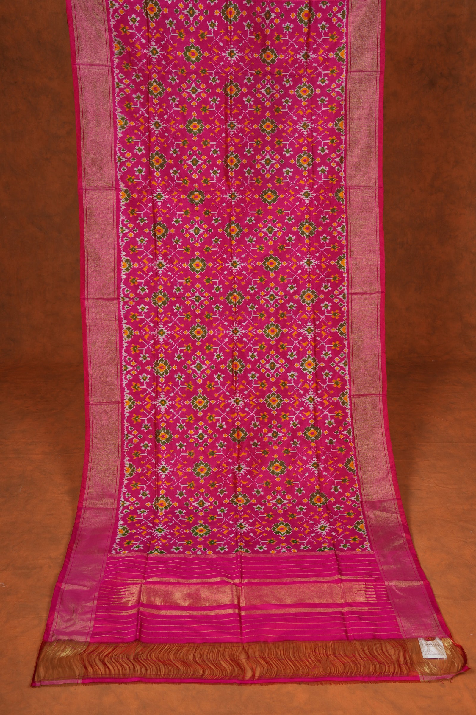 raw silk dresses with ikkat dupattas Silk Dresses Raw Silk Anarkalis With Ikkat Dupattas Coral Handcrafted Tissue Silk Anarkali Kurta With Churidaar
