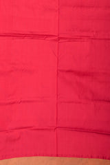 Handloom Ikat Silk Saree - Off White Red Border