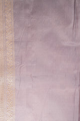 Handloom Kadhua Banarasi Katan Silk Saree - Jaal - Light Violet Minedar Floral