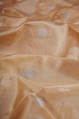 Handloom Kadhua Banarasi Katan Silk Saree - Butidar - Beige Sona Rupa Floral