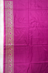 Real Zari Handloom Kadhua Banarasi Katan Silk Saree - Butidar - Purple Minedar