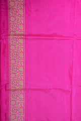 Real Zari Handloom Kadhua Banarasi Katan Silk Saree - Butidar - Hot Floral