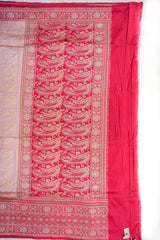 All Gold Zari Banarasi Shalu Pastel Pink  Real Zari Saree- Real gold zari