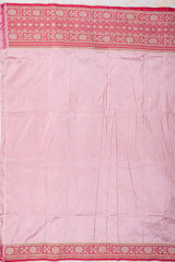 All Gold Zari Banarasi Shalu Pastel Pink  Real Zari Saree- Real gold zari