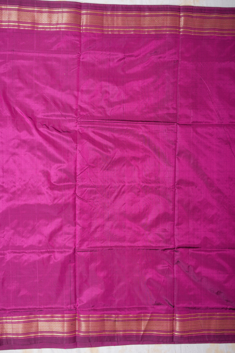 Handloom Paithani Silk Saree - Classic Pallu -  Violet
