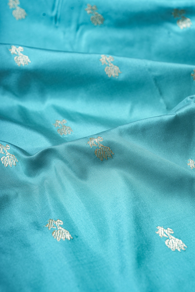 Handloom Paithani Silk Saree - Pastel Blue