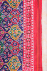 Handloom Double Ikat Silk Saree- Fuldani Blue Patola Motif