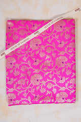 Handloom Banarasi Brocade Silk Fabric - Magenta