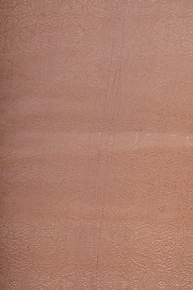 Handloom Banarasi Brocade Silk Fabric - Peach