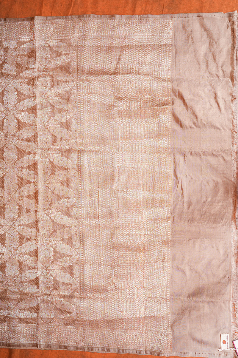 Handloom Kadhua Banarasi Katan Silk Saree - Jall - All Antique Gold