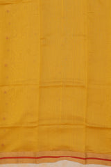 Handloom Cotton Silk Chanderi Saree Musterd Yellow Gold Red Buta