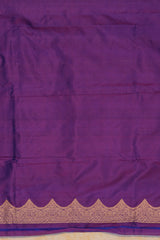Handloom Kadhua Banarasi Katan Silk Saree - Scallop - Violet