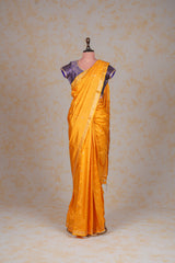 Handloom Kadhua Banarasi Katan Silk Saree - Butidar - Yellow