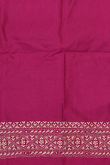 Handembroidered Kantha Silk Saree-Purple Floral Butidar