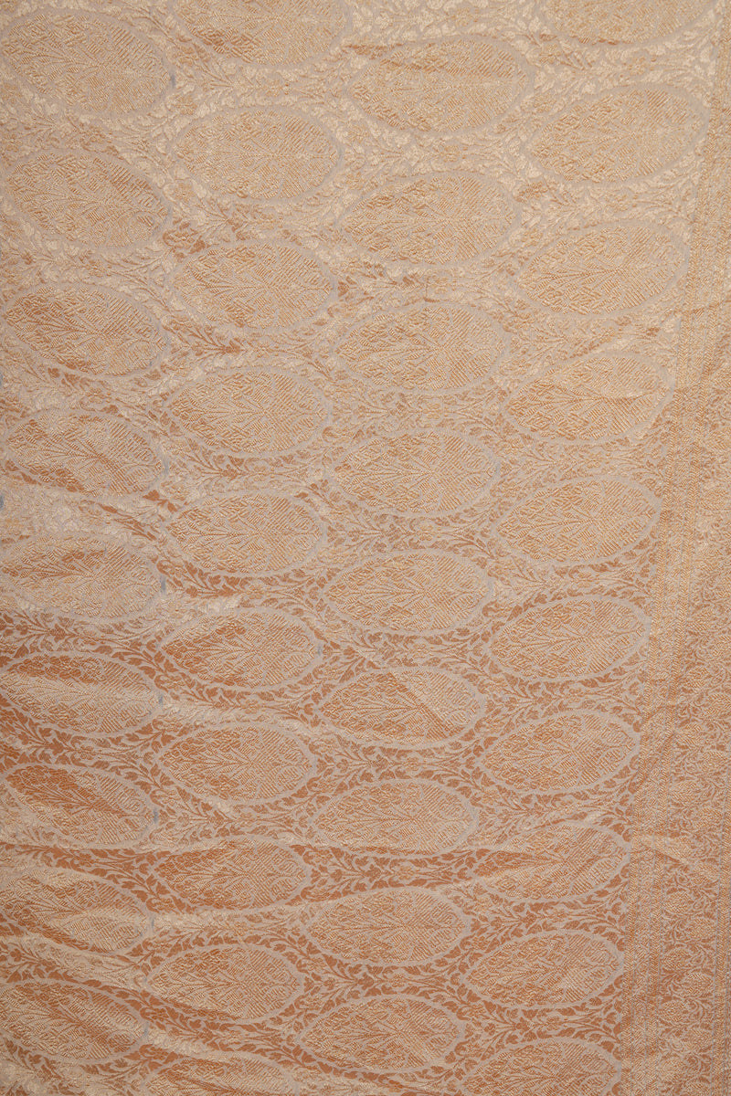 Handloom Georgette Banarasi Silk Saree - Striped - Off White