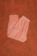 Chikankari Pure Soft Silk Cotton Pant Set - Pastel Orange Shaded