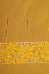 Chikankari Georgette  Embroidered Suits Set - Lime Yellow Shaded