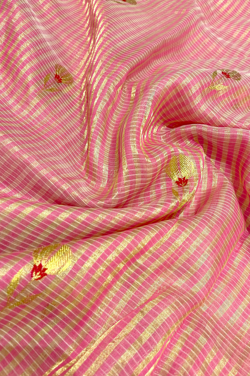 HOV Handloom Chanderi Silk Saree - Kota Floral Motif  - 49-03