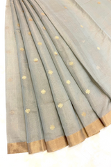 HOV Handloom Chanderi Half Tissue Saree - Round Buta - 003-10