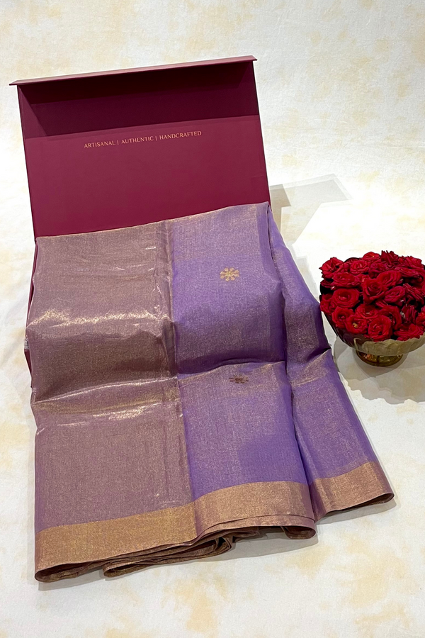 HOV Handloom Chanderi Half Tissue Saree - Round Buta - 004-03