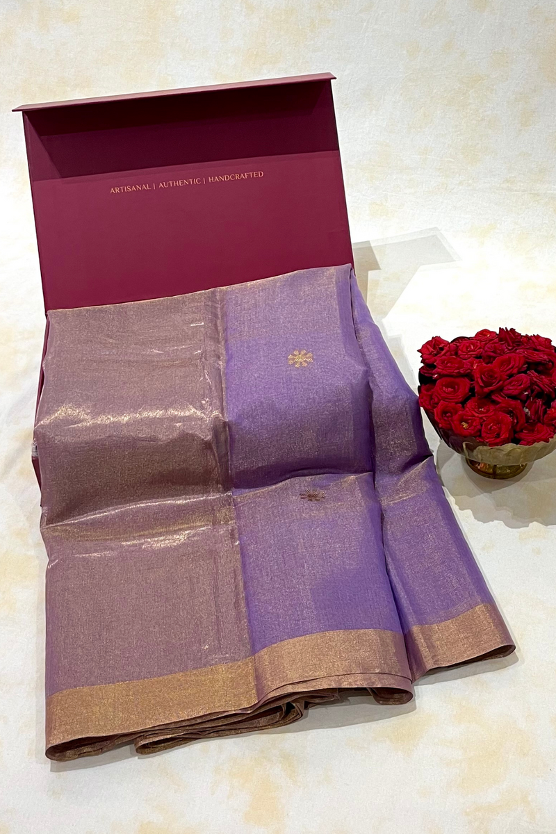 HOV Handloom Chanderi Half Tissue Saree - Round Buta - 004-03