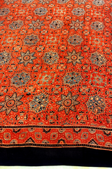 HOV Ajarakh Hand-Block Print Saree with Zari Patta - Modal  - 003