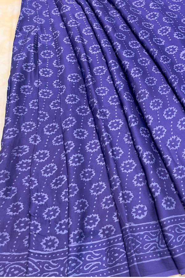 HOV Hand-Block Print Saree Modal  - 012-01-02