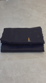 HOV HANDLOOM CHANDERI SAREE - GOLD LEAF - BLACK - 104