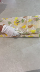 Exclusive Handloom Muslin Jamdani Jamdani Saree - White Green Floral